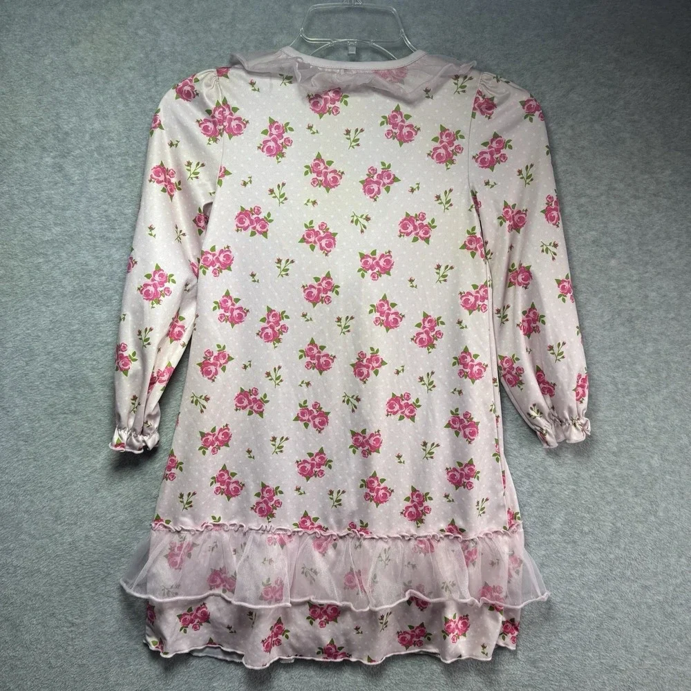 Dollie & Me Robe Girls Size 7 Nightgown Pajama Dress Ruffles Flowers Floral Bow